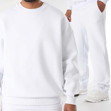 Final Club - Conjunto de sudadera de cuello redondo y pantalón de chándal 1277 Blanco