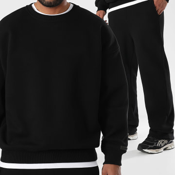 Final Club - Conjunto de sudadera de cuello redondo y pantalón de chándal 1278 Negro