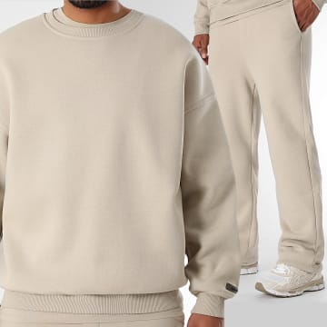 Final Club - Conjunto de sudadera de cuello redondo y pantalón de chándal 1279 Beige