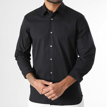 Lacoste - Chemise Manches Longues Logo Brodé Crocodile Noir