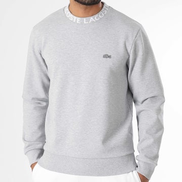 Lacoste - Sweat Crewneck Logo Embroidered Crocodile Classic Fit Heather Grey