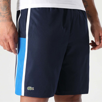 Lacoste - Short Jogging Diamanté Logo Brodé Crocodile Bleu Marine Bleu Roi