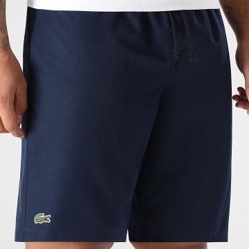 Lacoste - Short Jogging Diamanté Logo Brodé Crocodile Bleu Marine