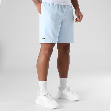 Lacoste - Short Jogging Diamanté Logo Brodé Crocodile Bleu Clair