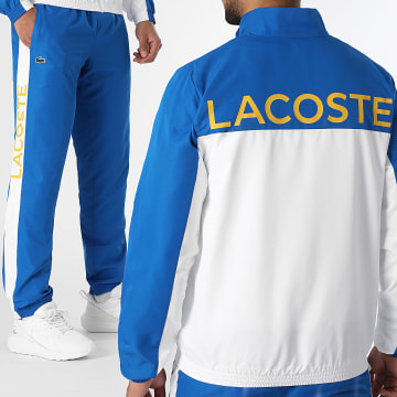 Lacoste - Ensemble De Survetement Logo Crocodile Blanc Bleu Roi
