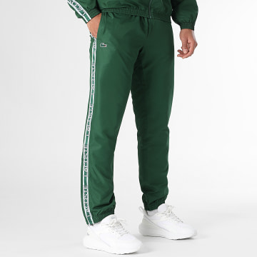 Lacoste - Pantalon Jogging A Bandes Logo Crocodile Vert Foncé