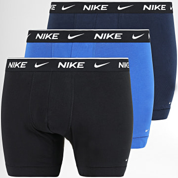 Nike - Lot De 3 Boxers Everyday Cotton Stretch KE1007 Noir Bleu Marine Bleu Roi