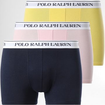 Polo Ralph Lauren - Lot De 3 Boxers Jaune Rose Bleu Marine