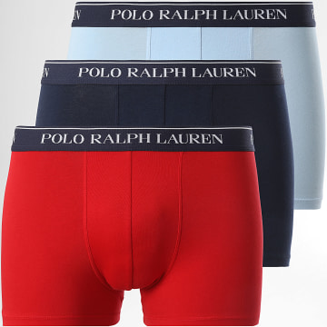 Polo Ralph Lauren - Lot De 3 Boxers Rouge Bleu Clair Bleu Marine