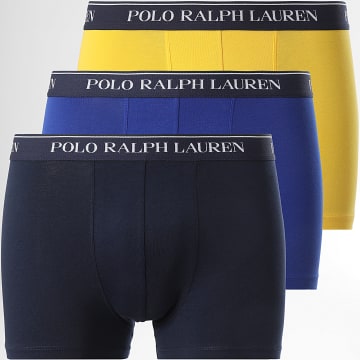 Polo Ralph Lauren - Lot De 3 Boxers Jaune Bleu Roi Bleu Marine