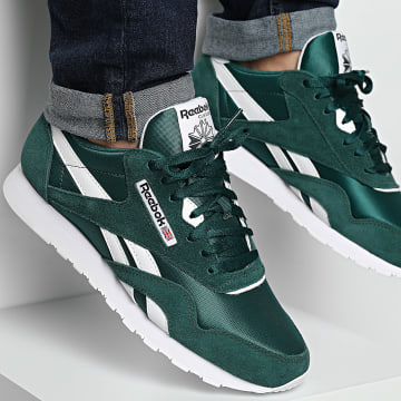 Reebok - Scarpe da ginnastica classiche in nylon 100209550 Verde Bianco
