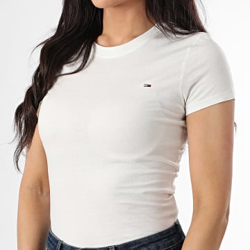 Tommy Jeans - Tee Shirt Femme Slim 0459 Blanc