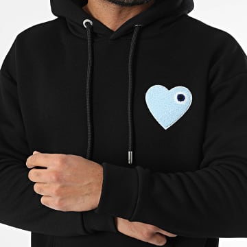 ADJ - Coeur Chic Hoodie Zwart Lichtblauw