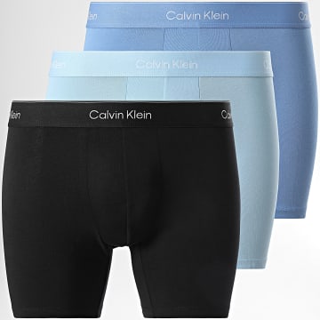 Calvin Klein - Lot De 3 Boxers Briefs LV00NB4394 Bleu Clair Noir Bleu