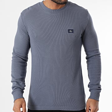 Calvin Klein - Sweat Crewneck Waffle 7117 Bleu Gris
