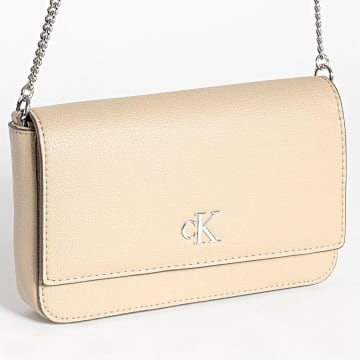 Calvin Klein - Sac A main Femme Minimal Monogram Flap 2260 Beige