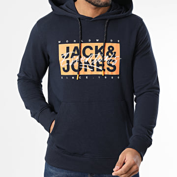 Jack And Jones - Sweat Capuche Colton Bleu Marine