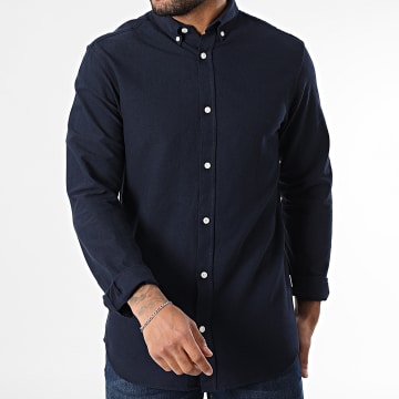 JJREBEL - Chemise Manches Longues Oscar Bleu Marine
