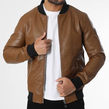 Kymaxx - Giacca con zip color cammello