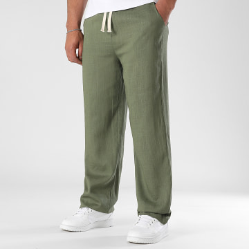 LBO - Pantalones anchos de lino 1866 verde caqui