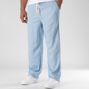 LBO - 1867 Pantalones anchos de lino azul claro