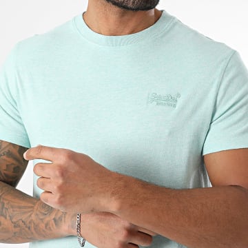 Superdry - Camiseta Essential Logo Bordado M1011245A Azul claro jaspeado