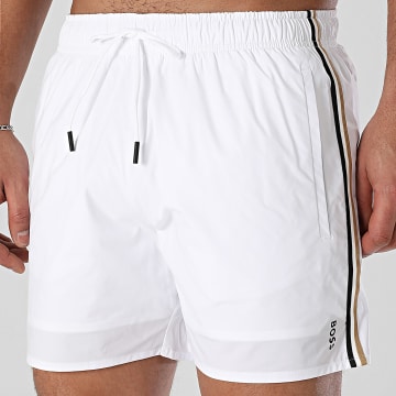 BOSS - Short De Bain A Bandes Iconic 50528291 Blanc