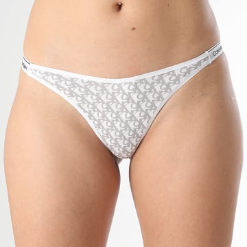 Calvin Klein - String Femme QD5157E Blanc Gris