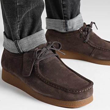 Clarks - Scarpe Wallabee Evo in pelle scamosciata marrone scuro