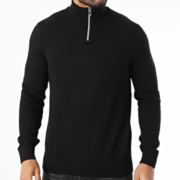 JJREBEL - Callum Zwart Rits Sweater Hoge Hals