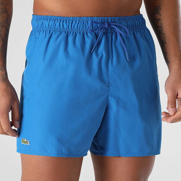 Lacoste - Short De Bain Logo Brodé Crocodile Bleu Roi
