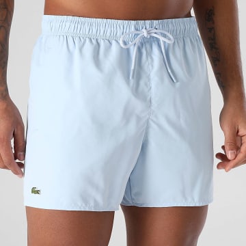 Lacoste - Short De Bain Logo Brodé Crocodile Bleu Clair