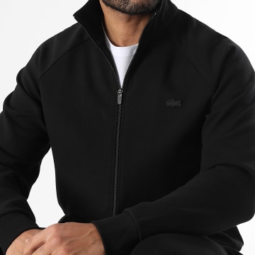Lacoste - Sweat Zippé Logo Brodé Crocodile Noir