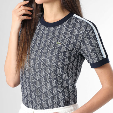 Lacoste - Tee Shirt Femme Slim Fit The Blend Bleu Marine