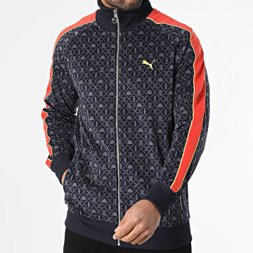 Puma - Felpa con zip 629595 Navy Red Yellow