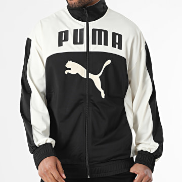 Puma - Felpa con zip Archive 629786 Beige Nero