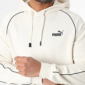 Puma - Felpa con cappuccio 684619 Beige Nero