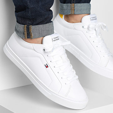 Tommy Hilfiger - Zapatillas Icon Court Pinperf Piel 5483 Blancas