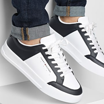 Tommy Hilfiger - Baskets Court Mix Leather 5489 White Desert Sky