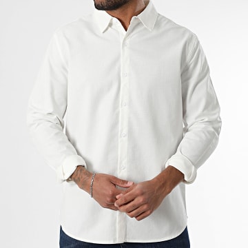 Frilivin - Camisa de Manga Larga Beige Claro