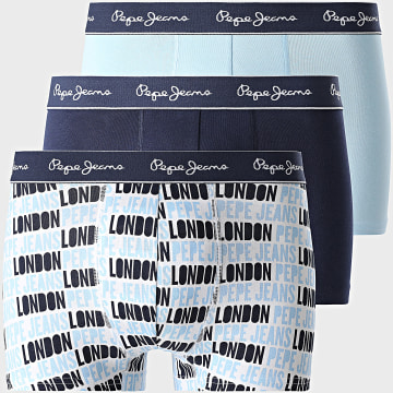 Pepe Jeans - Lot De 3 Boxers PMU11175 Blanc Bleu Clair Bleu Marine