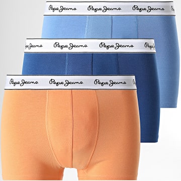 Pepe Jeans - Lot De 3 Boxers PMU11173 Orange Bleu Clair Bleu Marine