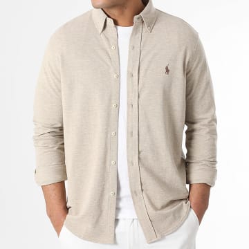 Polo Ralph Lauren - Chemise Manches Longues Oxford Beige Chiné