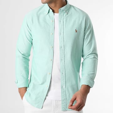 Polo Ralph Lauren - Chemise Manches Longues Slim Fit Oxford Vert