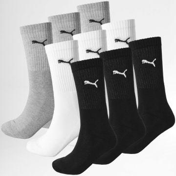 Puma - Lot De 9 Paires De Chaussettes 701219013 Blanc Gris Chiné Noir