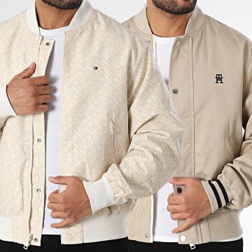 Tommy Hilfiger - Veste Bomber Réversible 8707 Beige Blanc