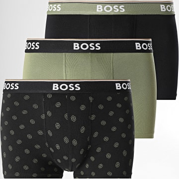 BOSS - Lot De 3 Boxers Power Desig 50531701 Vert Kaki Noir