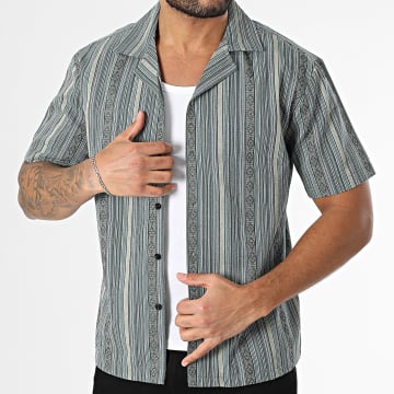 Classic Series - Chemise Manches Courtes A Rayures Vert