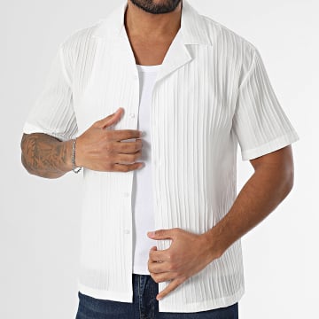 Classic Series - Chemise Manches Courtes A Rayures Blanc