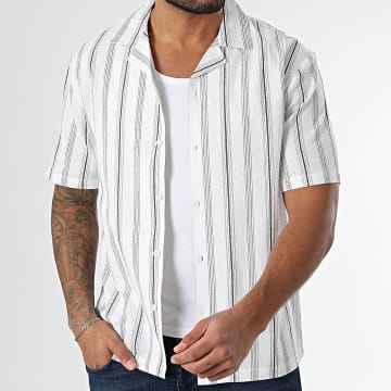 Classic Series - Camisa Manches Courtes A Rayures Blanc Noir
